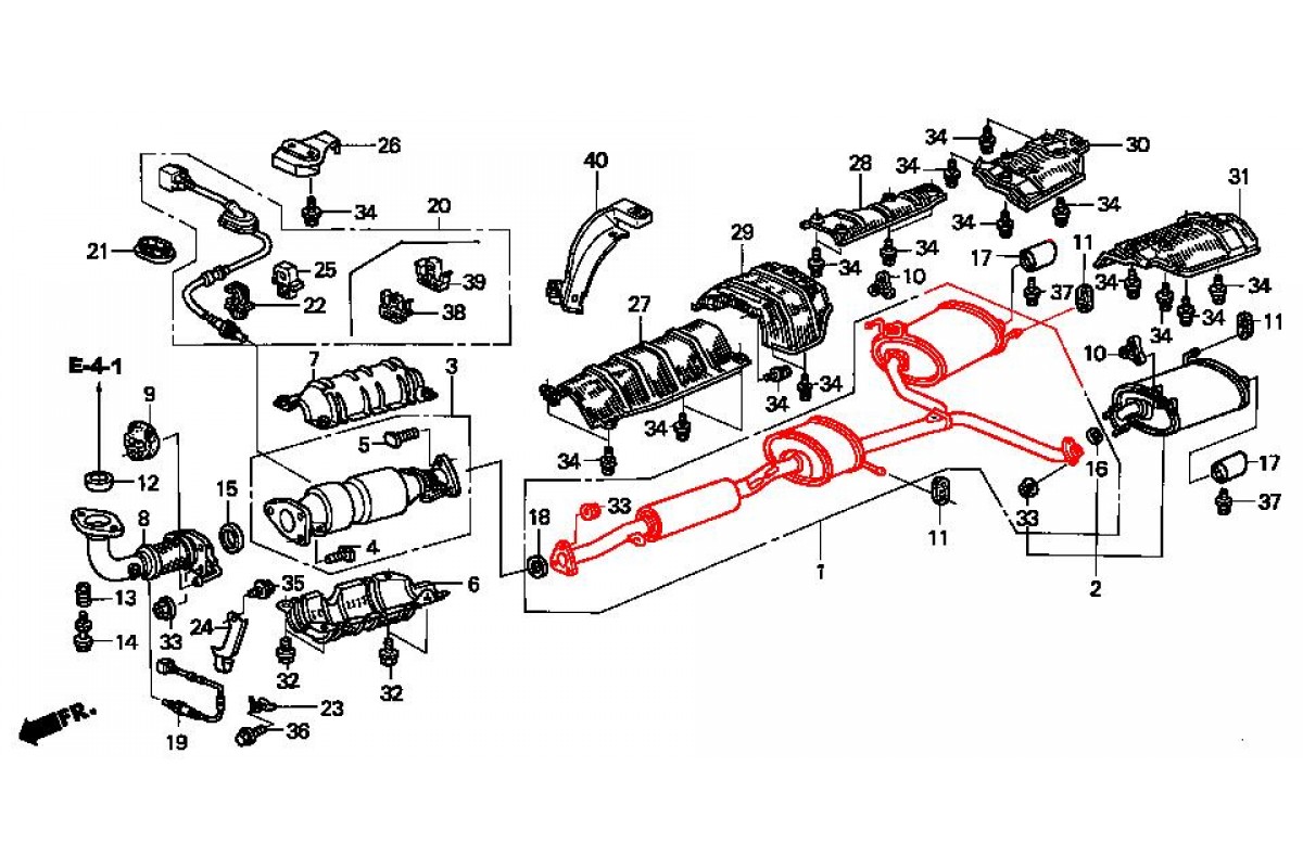 Хонда срв рд1 выхлопная система схема