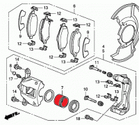 4347, поршень суппорта, , 3 240 р., 45216-SWW-G01, Honda Motor Co., ПЕРЕДНЯЯ ОСЬ