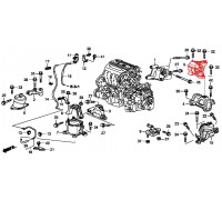 3842, подушка двигателя задняя AT, , 3 990 р., 50810-TA0-A01, AKITAKA, ДЕТАЛИ ДВИГАТЕЛЯ