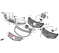 3191, молдинг решетки радиатора средний правый, , 5 690 р., 71124-TL0-G31, Honda Motor Co., КУЗОВНЫЕ ДЕТАЛИ