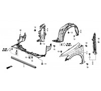 4164, подкрылок передний левый, , 2 490 р., 74151-TR3-A10TAY, TAY, КУЗОВНЫЕ ДЕТАЛИ